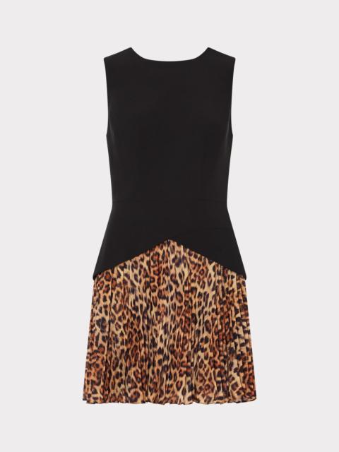 Haddy Leopard Print Pleated Mini Dress