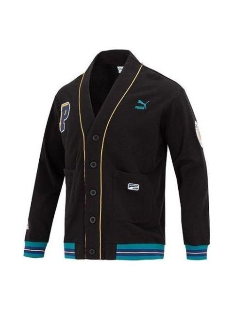 PUMA Team Badge V-neck Jacket 'Black' 677374-01