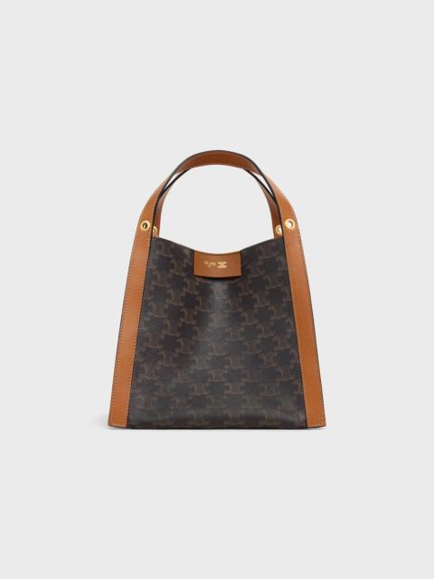 SMALL CUBO BAG IN Triomphe Canvas and NATURAL Calfskin