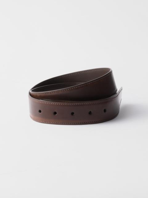 Leather belt strap