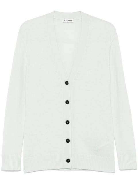 logo-embroidered cardigan