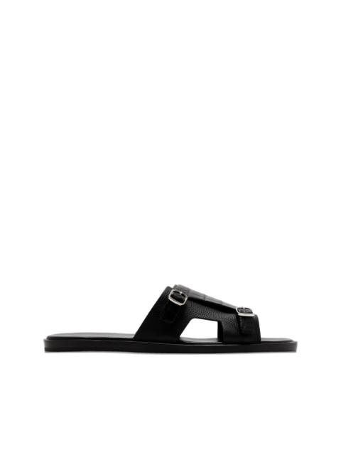 crocodile-embossed buckle-detail sandals