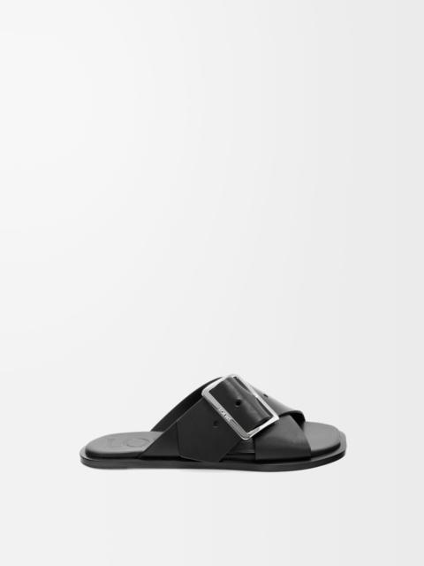 Petal Belt flat sandal in vegetable-tanned calfskin