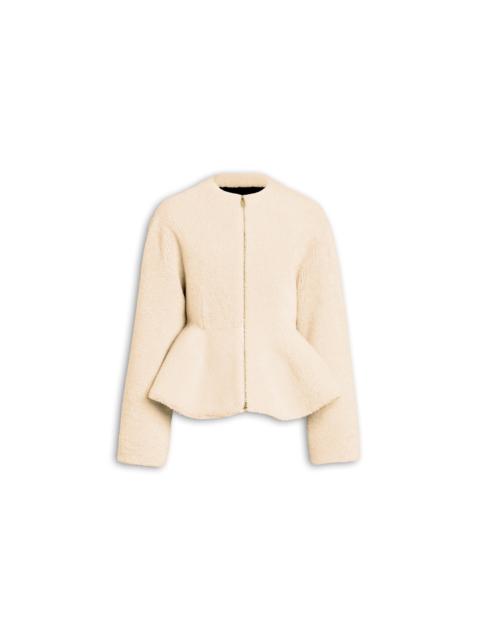 SHEARLING PEPLUM JACKET