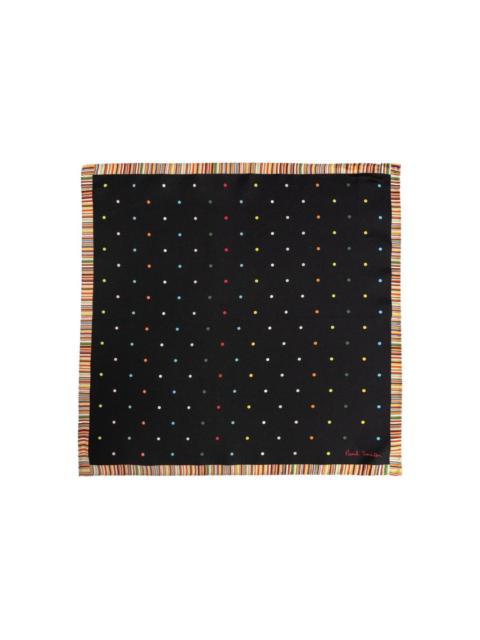 polka-dot silk pocket square