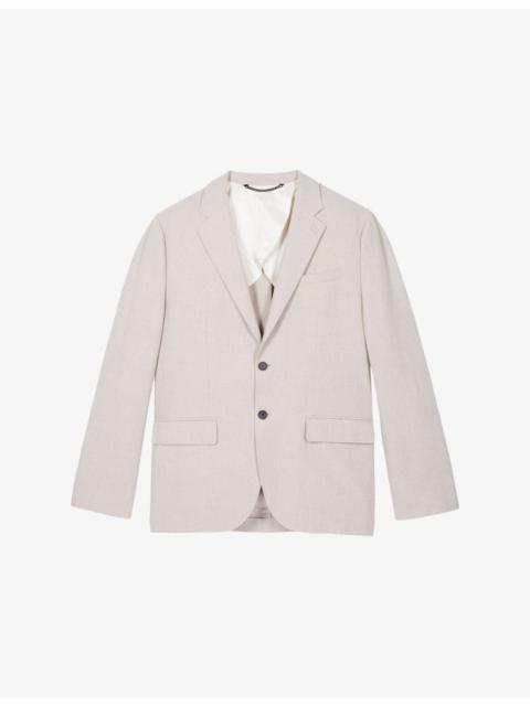 Lapel-Collar Single-Breasted Cotton and Linen-Blend Blazer