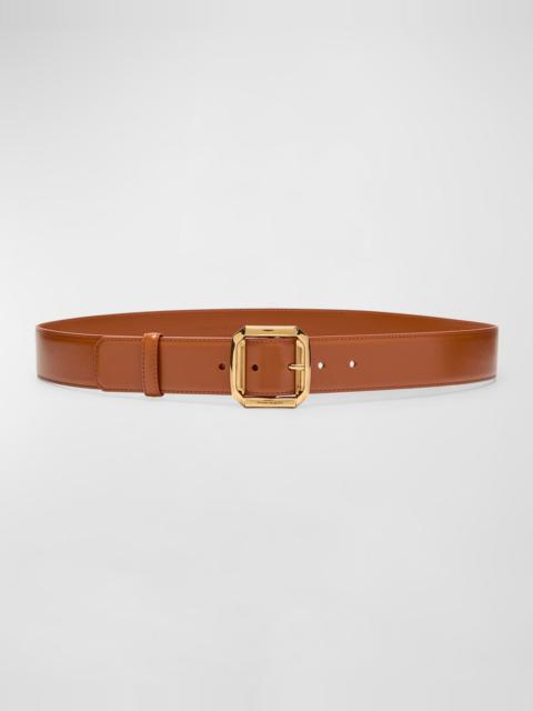 Leather Military Buckle Belt