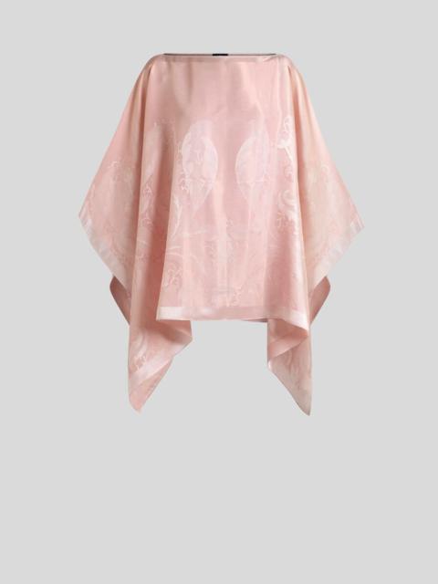 SILK-BLEND JACQUARD CAPE TOP