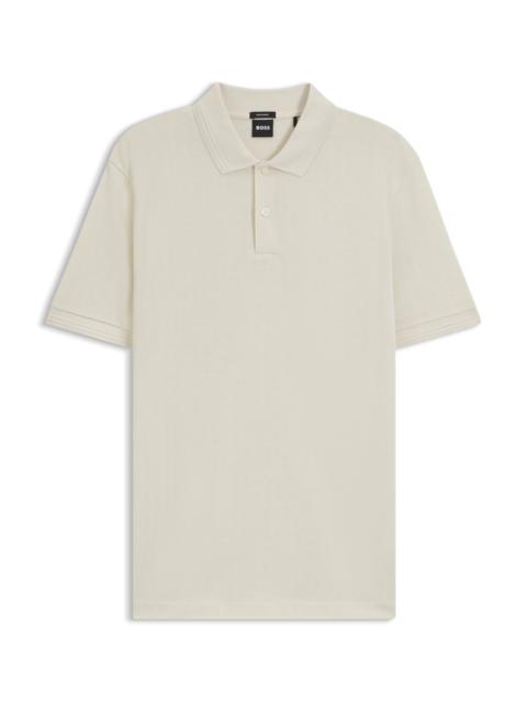 COTTON POLO SHIRT WITH HERRINGBONE STRUCTURE