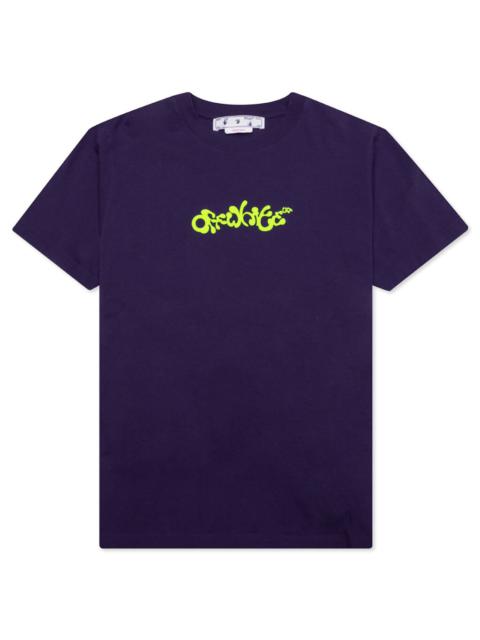 OPPOSITE ARR SLIM S/S TEE - PURPLE/LIME