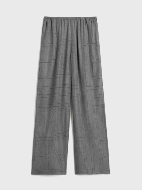 Monogram flannel pj bottoms smoke melange