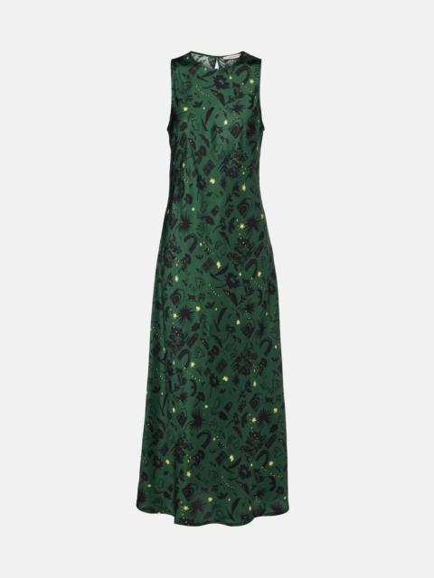 Valencia printed silk charmeuse maxi dress