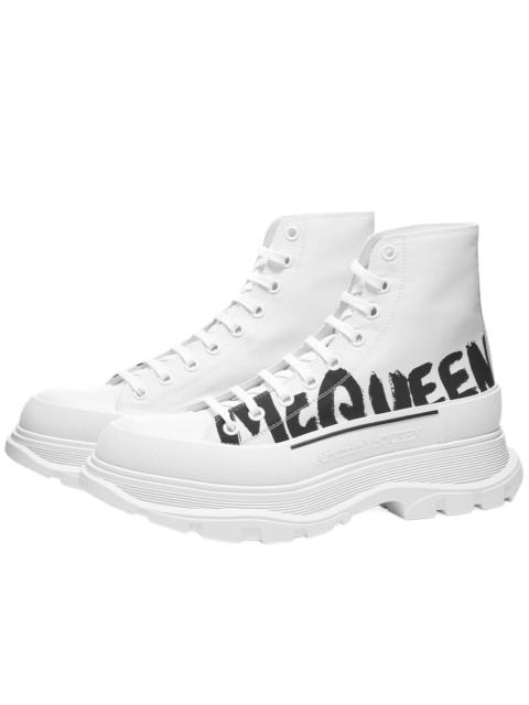 Alexander McQueen Graffiti Logo Canvas High Top Sneaker