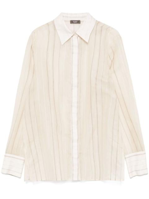 striped organza shirt