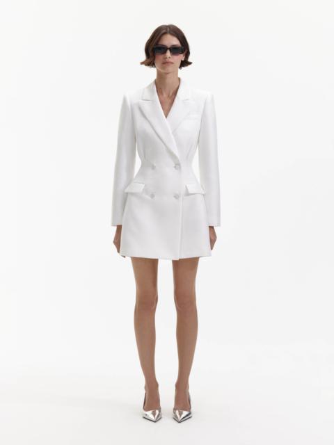 White Taffeta Tailored Mini Dress