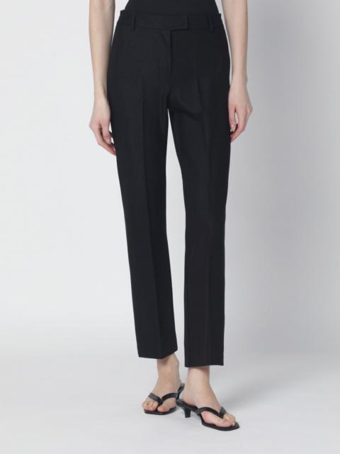 Black cotton-blend trousers