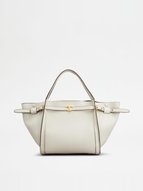 SHOPPING BAG IN LEATHER SMALL - WHITE
