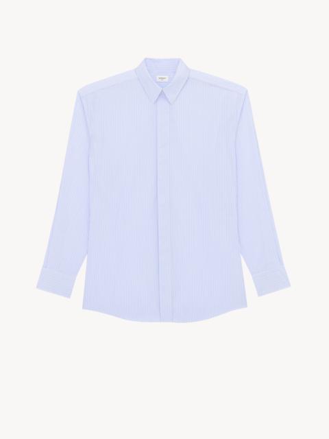 BROAD-SHOULDER SHIRT IN STRIPED COTTON POPLIN