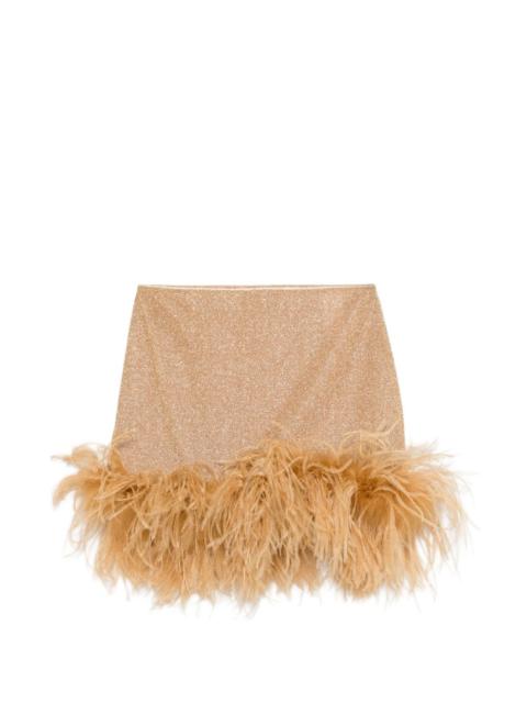 feather-trim mini skirt