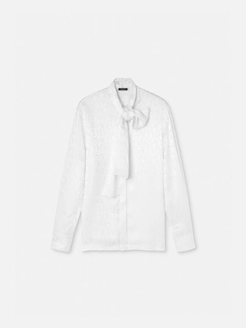 Versace Allover Scarf-Tie Shirt