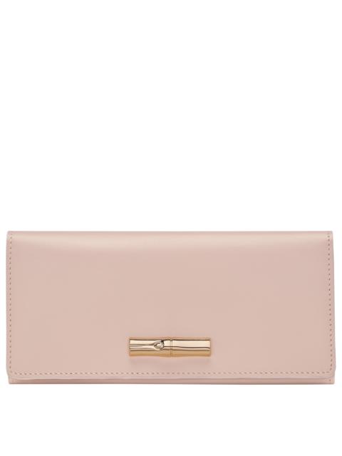 Le Roseau Long continental wallet Petal Pink - Leather