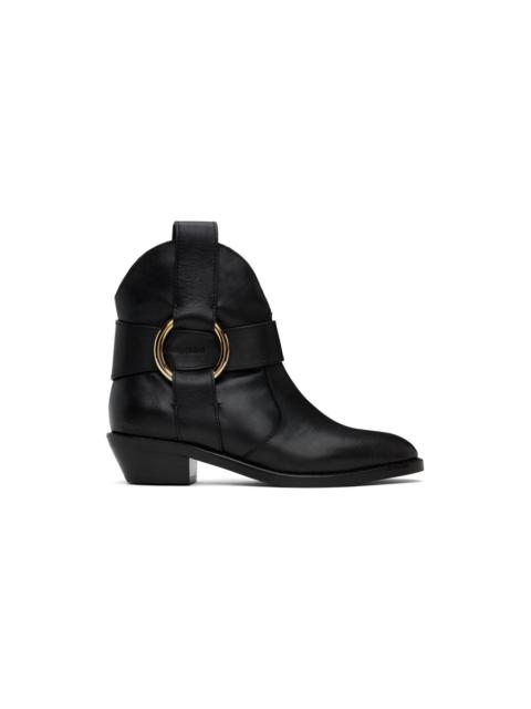 Black New Ring Line Boots