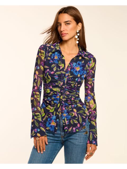 Talisa Mesh Long Sleeve Button Down Top