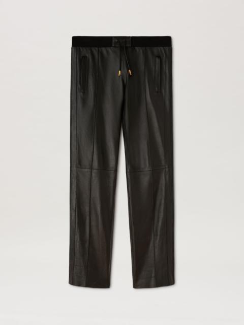 LEATHER TRACK PANTS