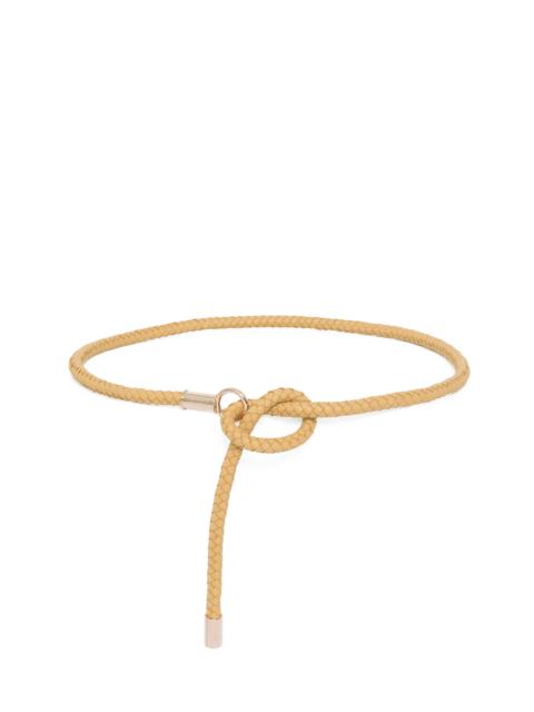 Rope Braided Belt in Beige Nappa Leather
