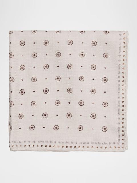 Men's Silk Geometric Dot Pocket Square