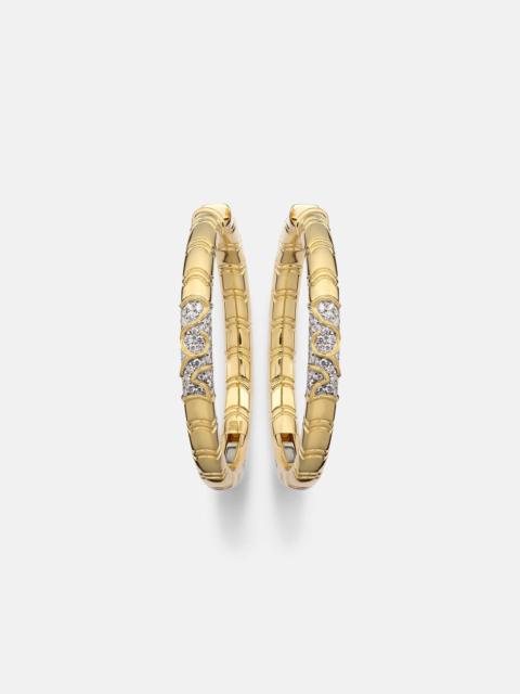 Ondine 18kt yellow gold hoop earrings with diamonds