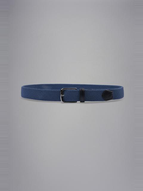 LEATHER TRIMMED WOVEN ELASTIC BELT