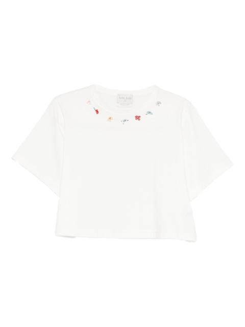 flower-detail T-shirt