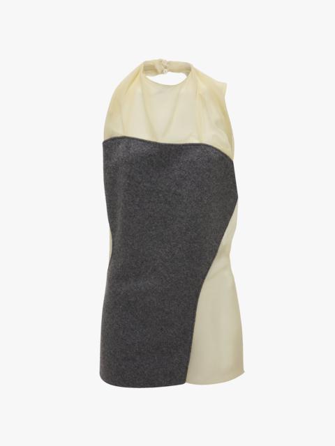 Sleeveless Draped Panel Top In Frosted Yellow