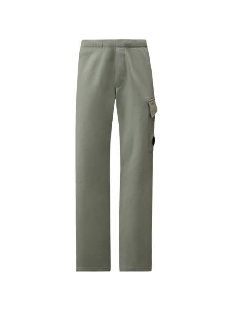 diagonal-raised fleece cargo-pocket cotton track pants