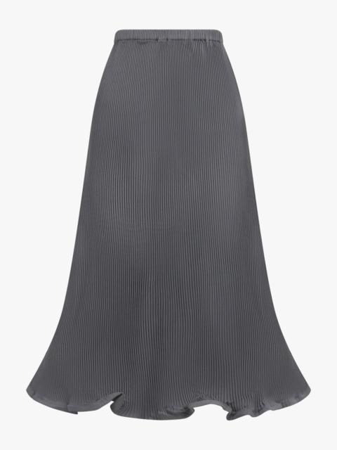 ZIGZAG RIPPLE MIDI SKIRT | COLD GREY