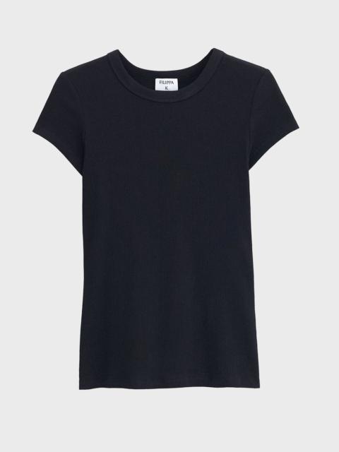T-Shirt Fine Rib Black