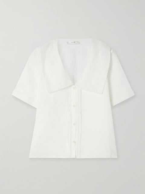 Scalloped Ramie-voile Blouse