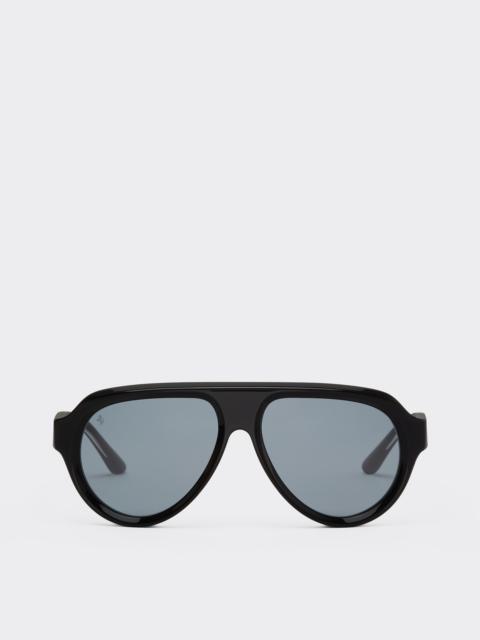 Ferrari sunglasses in shiny blackacetate with blue lenses