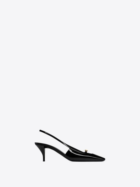 blade slingback pumps in patent leather