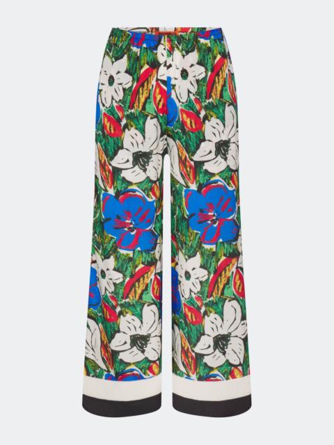 Nella Wide Leg Pant In Tropical Floral Print Combo