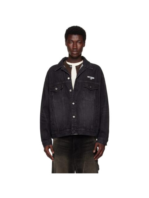 Black '1506' Logo Loose-Fit Trucker Denim Jacket