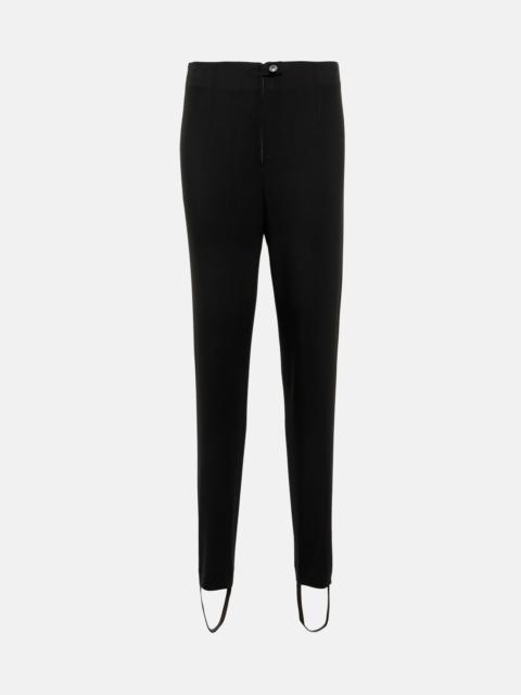 High-rise stirrup wool pants