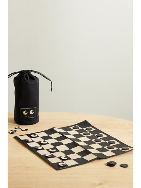 + Net Sustain Eyes Leather And Econyl Draughts Set