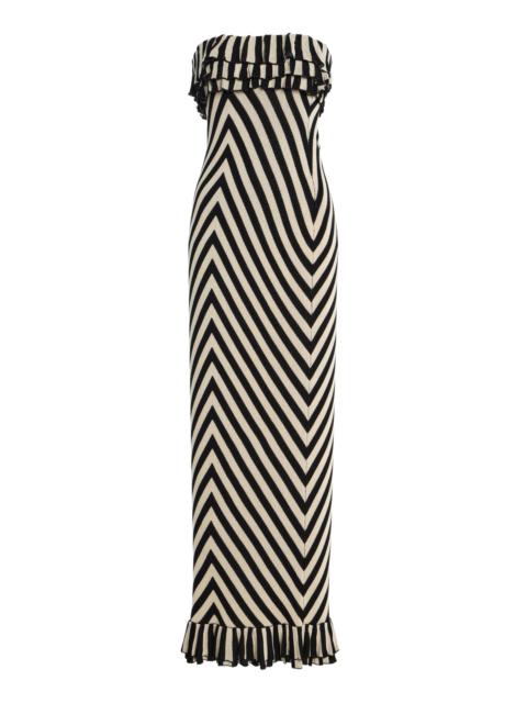 Miles Strapless Knit Maxi Dress black/white