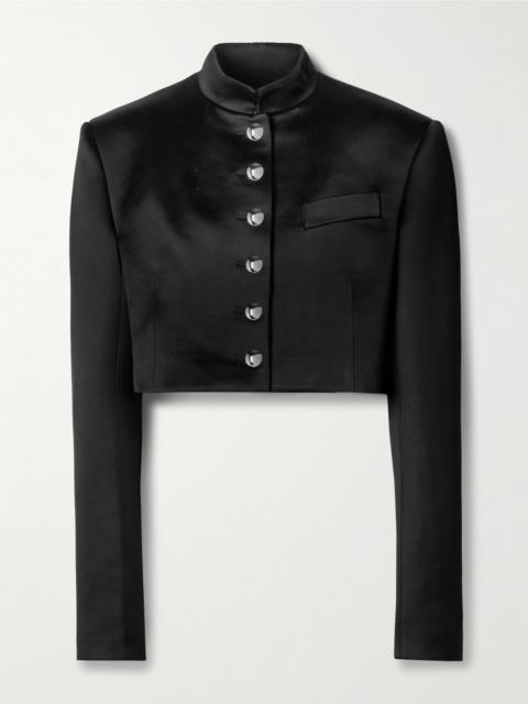 Samuelson cropped duchesse-satin jacket Black