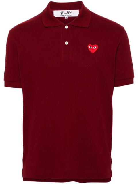 heart-patch cotton polo shirt