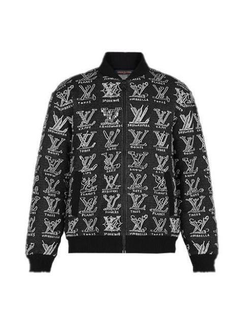 LOUIS VUITTON LV Jacquard Zipper Waist Jacket For Men Black 1A8GVC