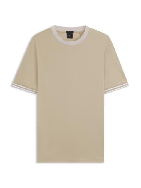 CONTRAST-TIPPING SLIM-FIT T-SHIRT IN MERCERISED COTTON