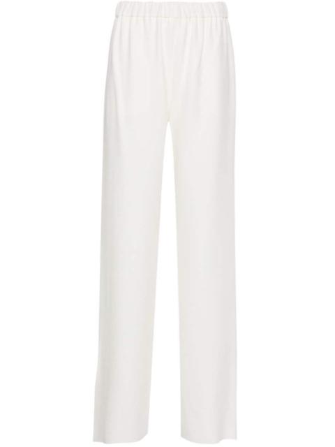 wide-leg cady-texture silk trousers